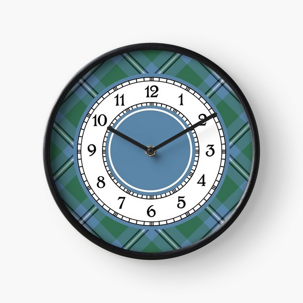 Irvine tartan wall clock