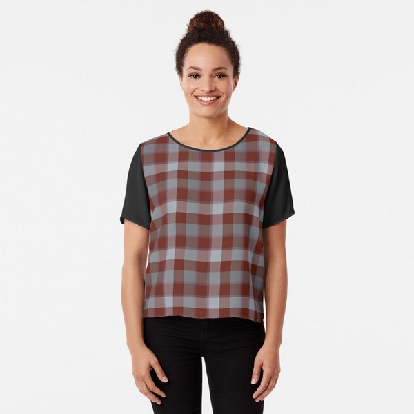 Jardine tartan chiffon top