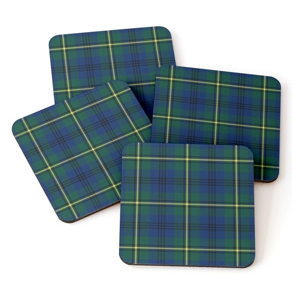 Johnston tartan beverage coasters