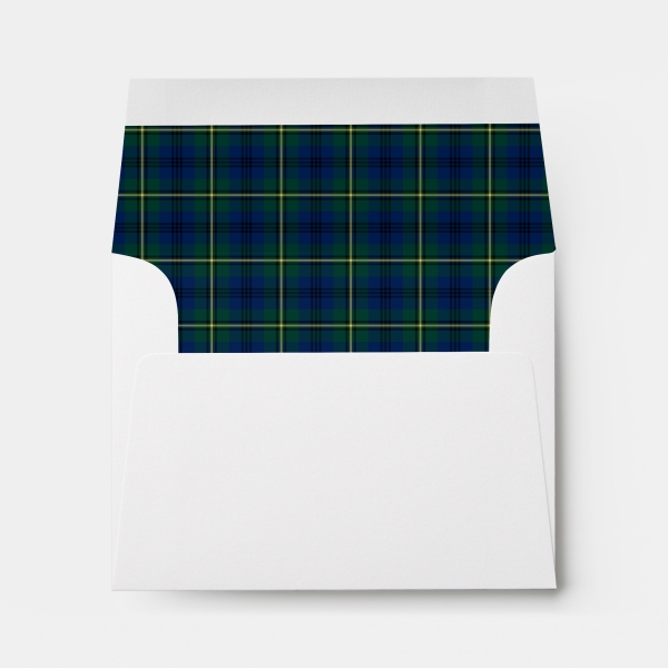 Envelope with Johnston tartan liner