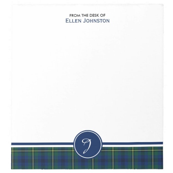 Clan Johnston Tartan Note Pad