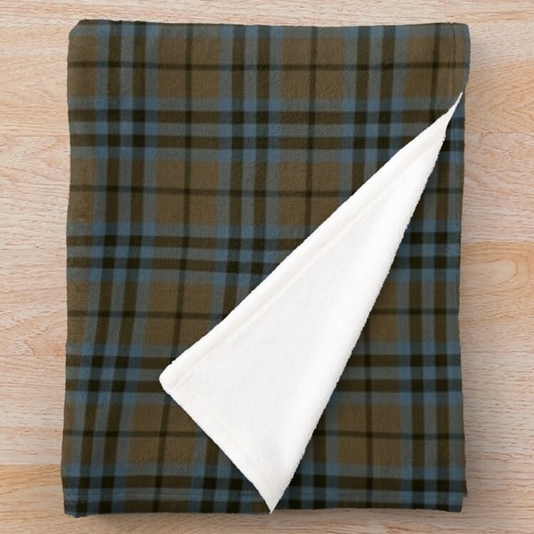 Keith Weathered tartan fleece throw blanket