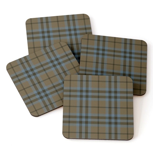 Keith Weathered tartan beverage coasters