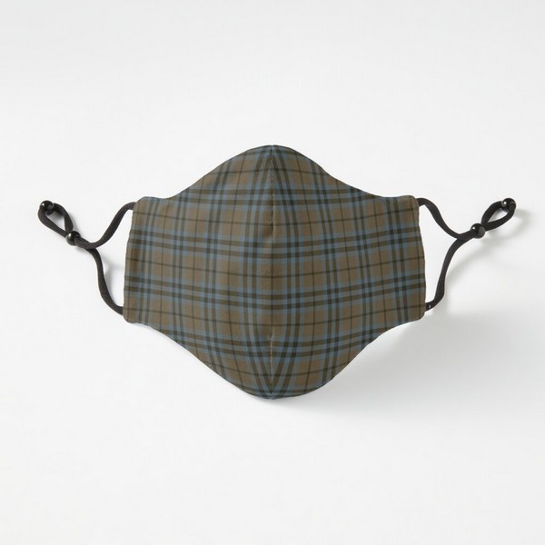 Keith Weathered tartan fitted face mask