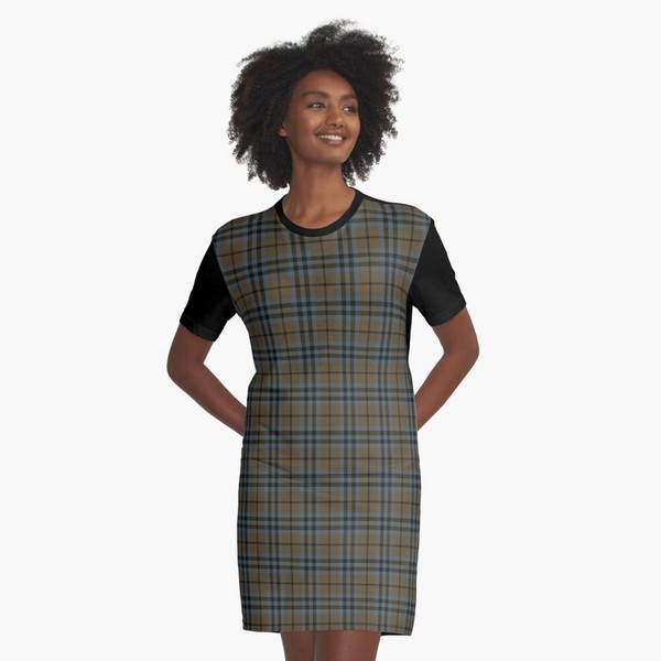 Keith Weathered tartan tee shirt dress