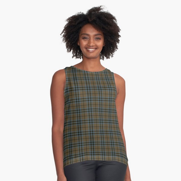 Keith Weathered tartan sleeveless top