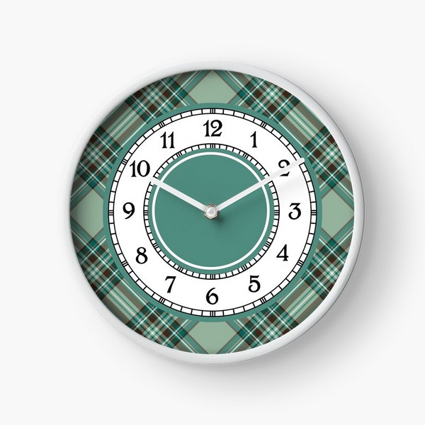 Kelly tartan wall clock