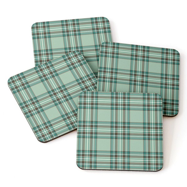 Kelly tartan beverage coasters