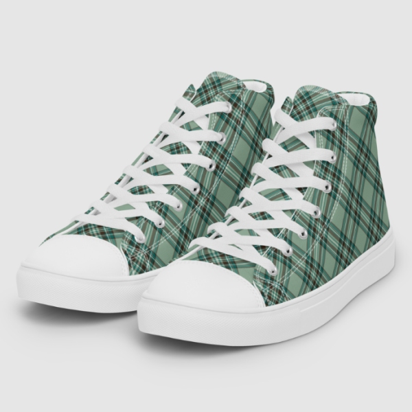 Kelly tartan men's white hightop shoes