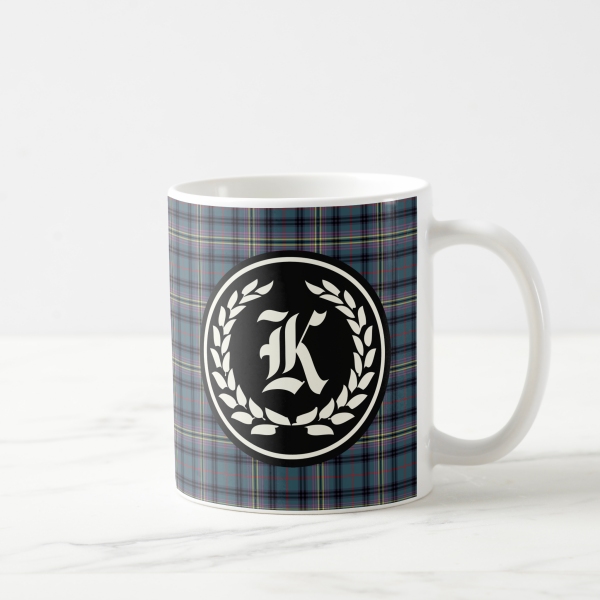 Kennedy Ancient tartan monogrammed coffee mug