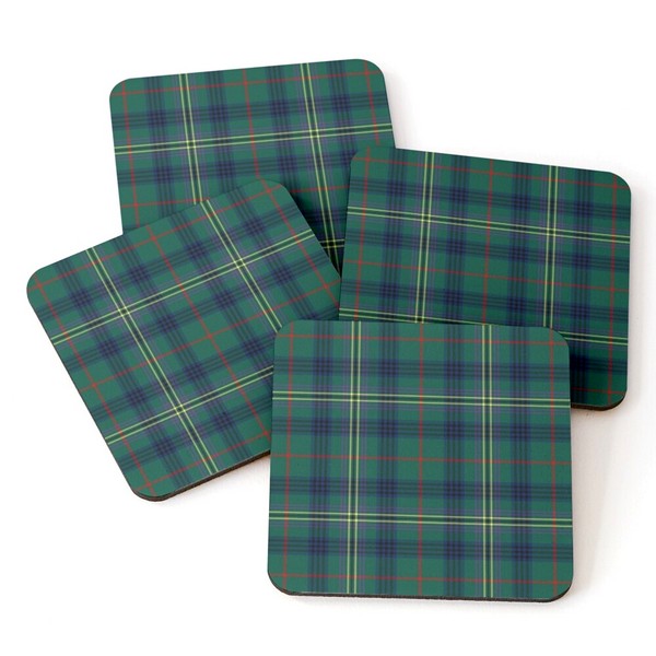 Kennedy tartan beverage coasters