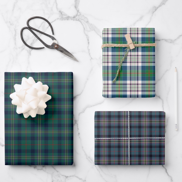 Kennedy tartan variety wrapping paper