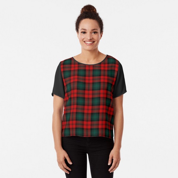 Kerr tartan chiffon top