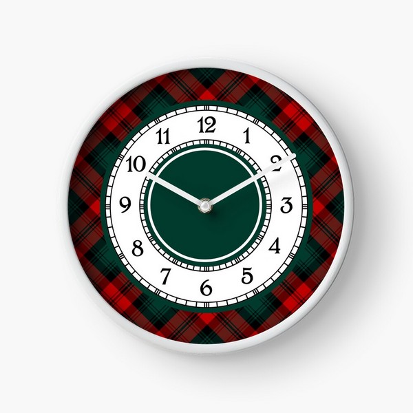 Kerr tartan wall clock