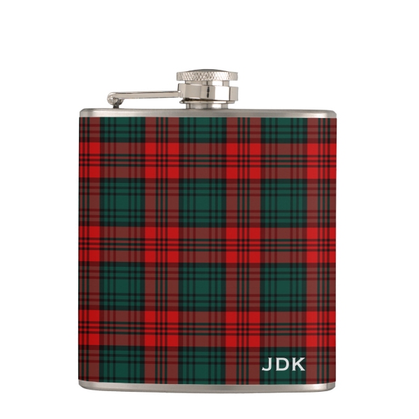 Kerr tartan hip flask