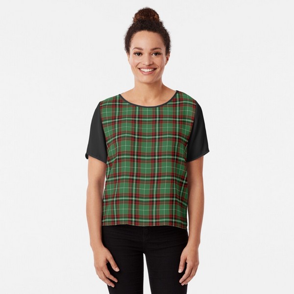 Kiernan tartan chiffon top