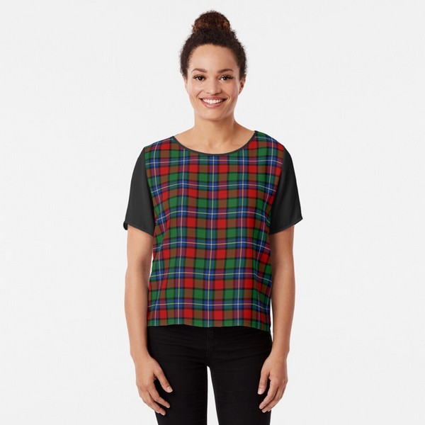 Kilgour tartan chiffon top