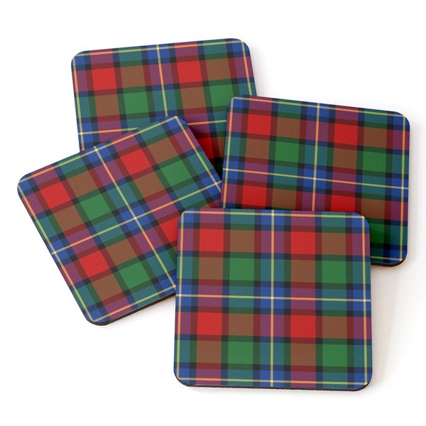 Kilgour tartan beverage coasters