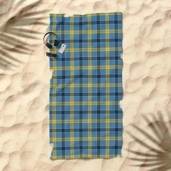 Laing tartan beach towel