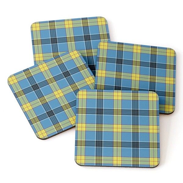 Laing tartan beverage coasters