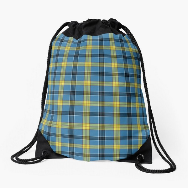 Laing tartan drawstring bag