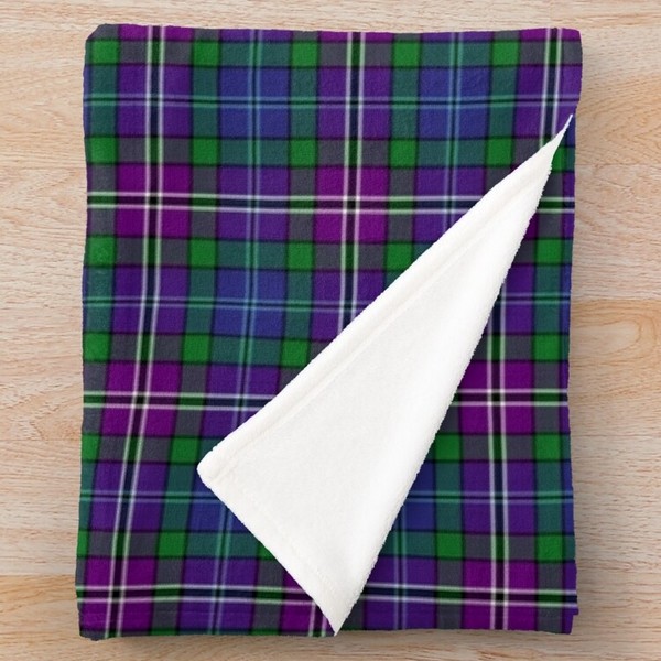 Lanarkshire tartan fleece throw blanket