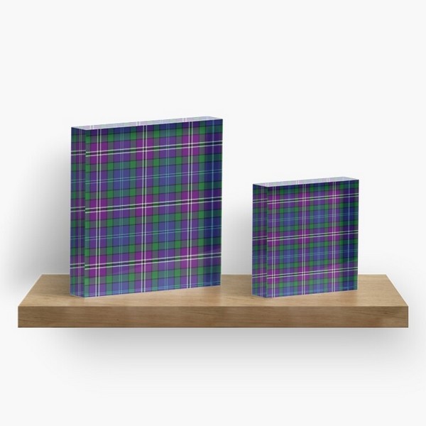 Lanarkshire tartan acrylic block