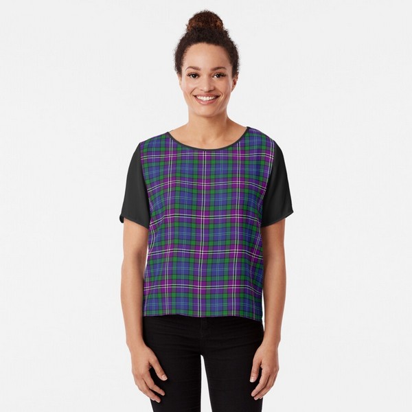 Lanarkshire tartan chiffon top