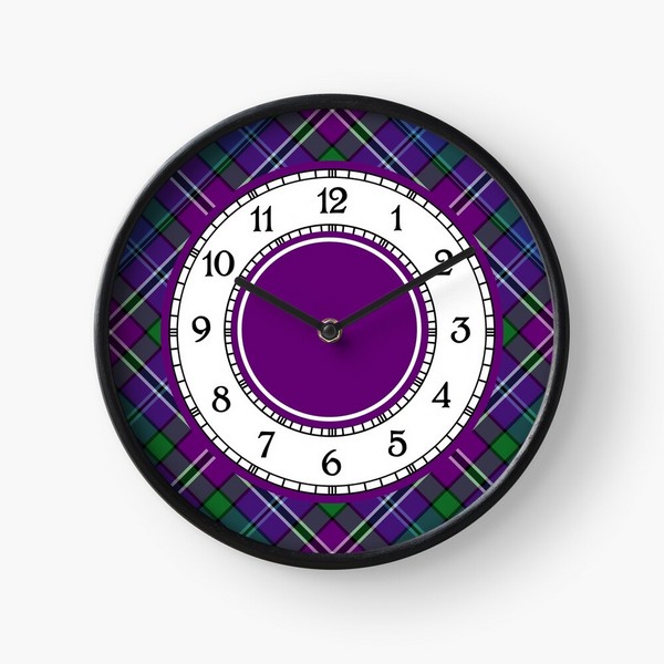 Lanarkshire tartan wall clock