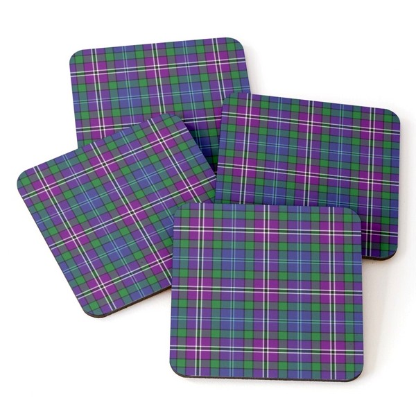 Lanarkshire tartan beverage coasters