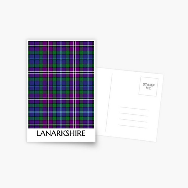 Lanarkshire tartan postcard