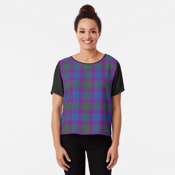 Lang tartan chiffon top