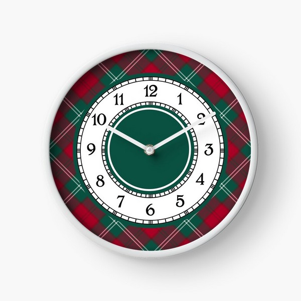 Lennox District tartan wall clock