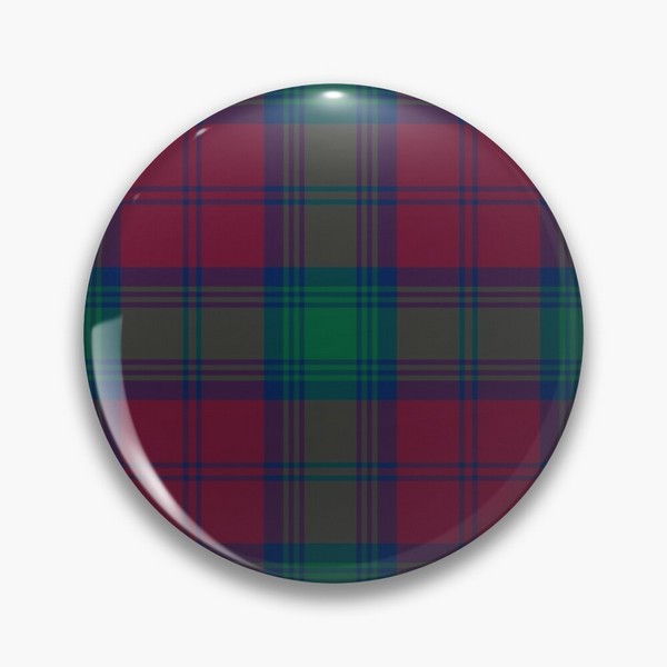 Lindsay tartan pinback button