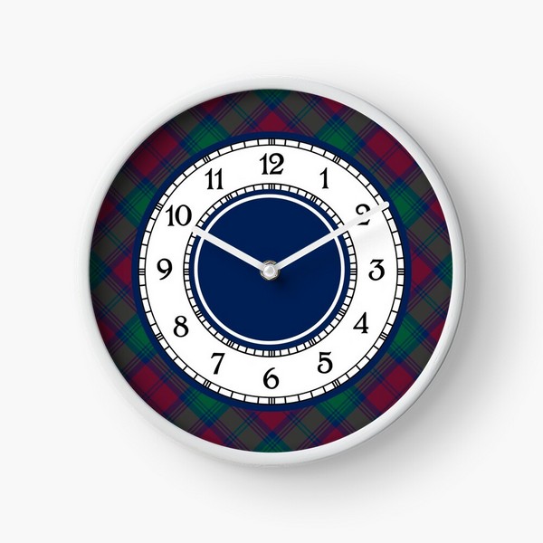 Lindsay tartan wall clock