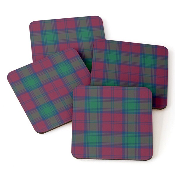 Lindsay tartan beverage coasters