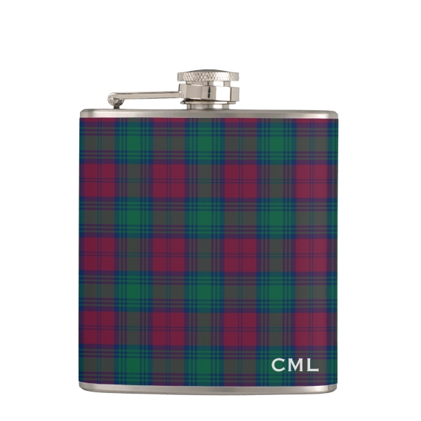 Lindsay tartan hip flask