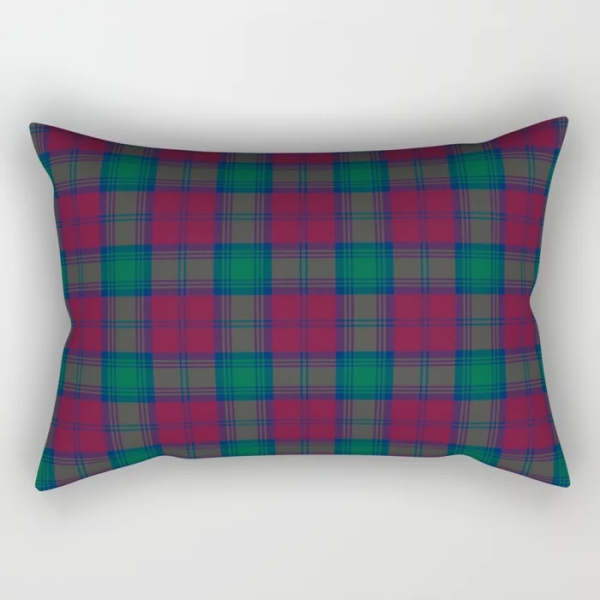 Lindsay tartan rectangular throw pillow