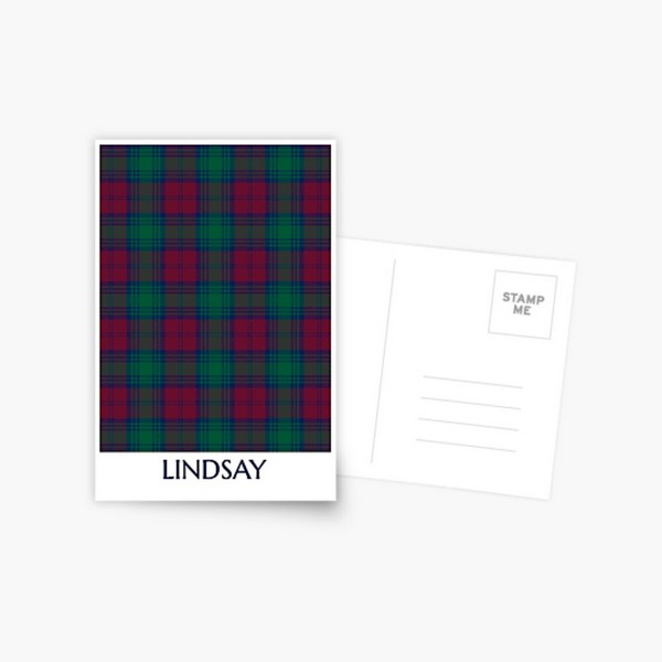 Lindsay tartan postcard