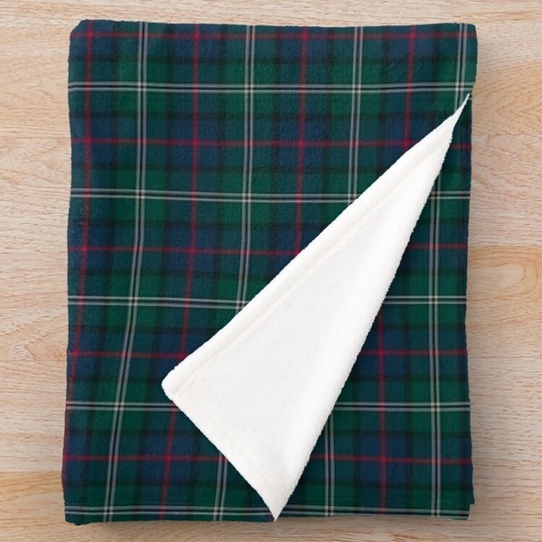 Loch Carron District tartan fleece throw blanket