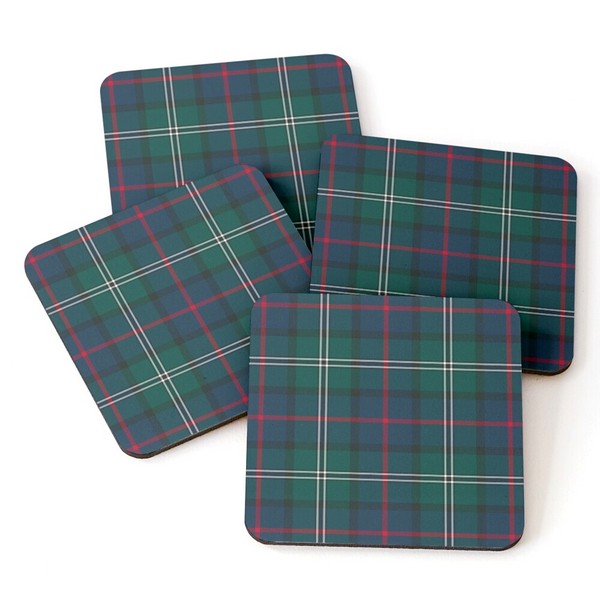 Loch Carron District tartan beverage coasters