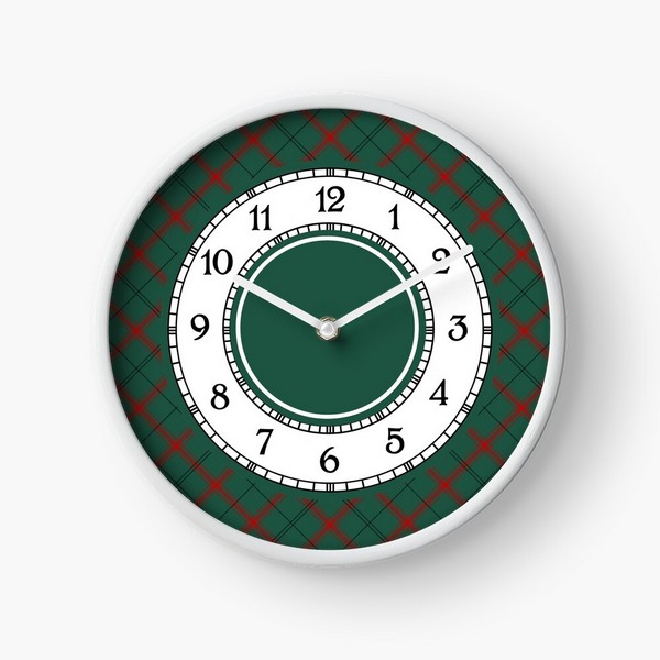 Loch Laggan District tartan wall clock