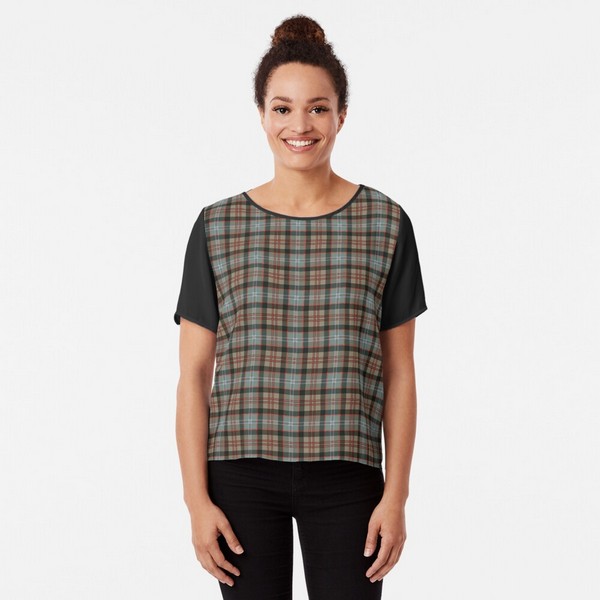 Lochaber District tartan chiffon top