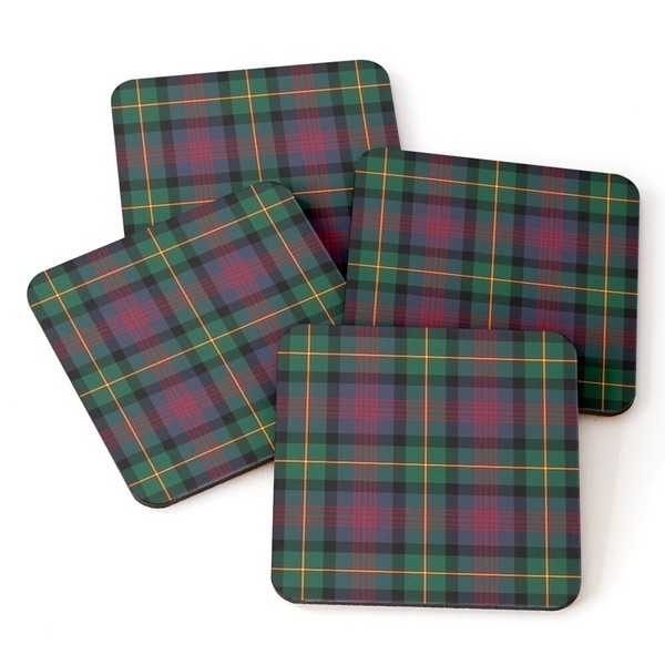 Logan tartan beverage coasters