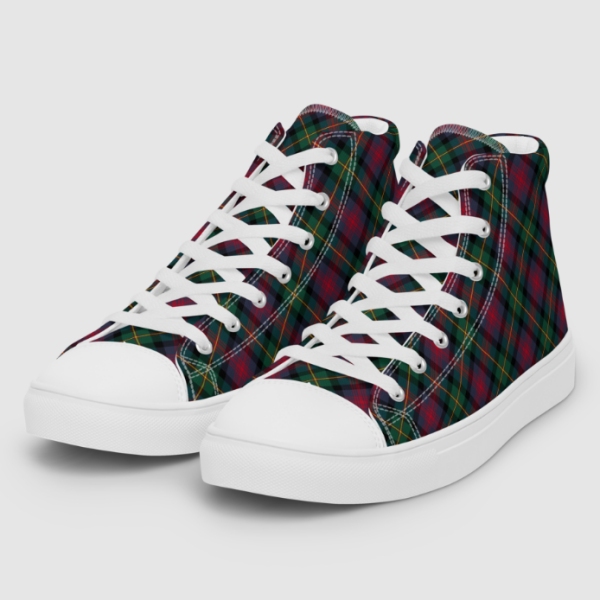 Logan tartan men's white hightop shoes