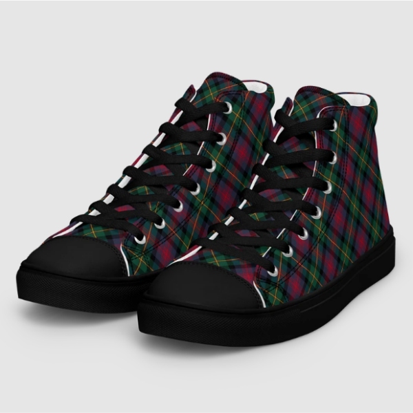 Logan tartan men's black hightop shoes