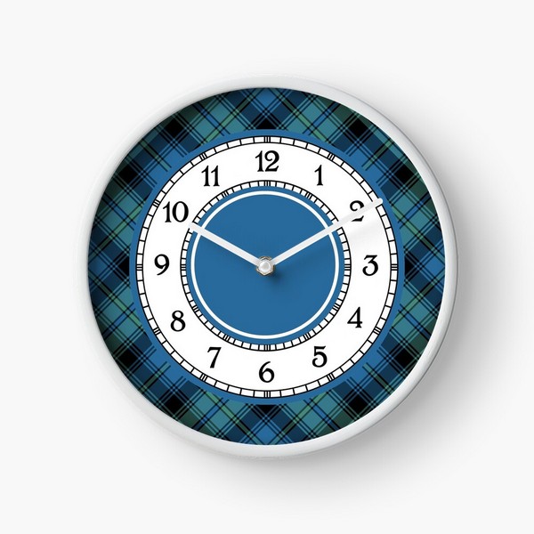 Lorne District tartan wall clock