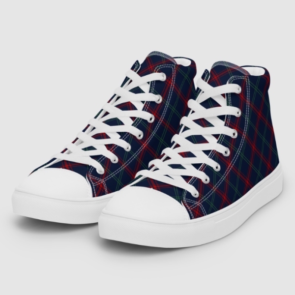 Lynch tartan men's white hightop shoes