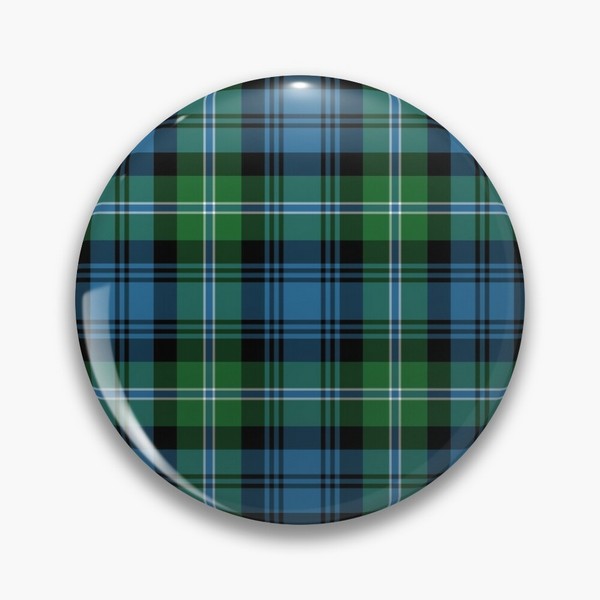 Lyon tartan pinback button