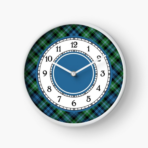 Lyon tartan wall clock